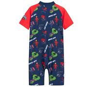Marvel Kids Swimming Costume Summer Holiday Essentials for Kids Hulk Spiderman Childrens Swimwear 3-10 Years Short Sleeve Full Body Swimsuit Beachwear (Red/Navy Avengers, 3-4 Years)