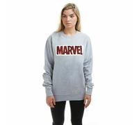 Marvel Ladies Marvel Logo Zebra Crew Sweat Grey Marl S -XL
