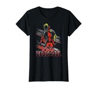 Marvel Lady Deadpool Action Portrait T-Shirt, Women, Black, XX-Large