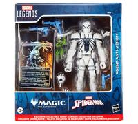 Marvel Legends Series Magic: The Gathering Agent Anti-Venom, Spider-Man Action Figure plus Exclusive Foil Trading Card, Red and Black