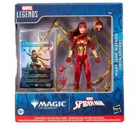Marvel Legends Series Magic: The Gathering Mary Jane Watson (Iron Spider), Spider-Man Action Figure and Exclusive Foil Trading Card, Red