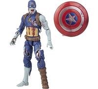 Marvel Legends Series 15-cm Scale Action Figure Toy Zombie Captain America, Premium Design, 1 Figure, and 1 Accessory Multicolor