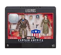Marvel Legends Series Captain America: The First Avenger 6-Inch-Scale Movie-Inspired Captain America and Peggy Carter Collectible Action Figure 2-Pack, Nylon/A