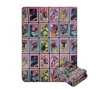 Marvel Legends Superhero Characters Comic Cards Fleece Softest Comfy Throw Blanket for Adults & Kids | Measures 60 x 50 Inches