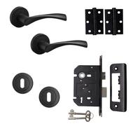 Marvel Lever On Rose Sashlock Door Handle - Matte Black - Complete Door Pack - Designer Levers