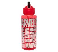 Marvel Logo 1L Kids Water Bottles with Straw by Polar Gear Back to School Supplies Boys Bottle with Dust Cover Spout