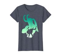 Marvel Loki and Thor Silhouette Brothers T-Shirt, Women, Heather Blue, Small
