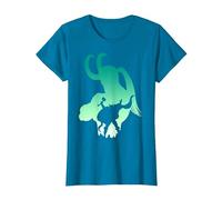 Marvel Loki and Thor Silhouette Brothers T-Shirt, Women, Sapphire Blue, Large