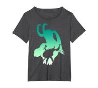 Marvel Loki and Thor Silhouette Brothers T-Shirt, Women's Plus, Dark Heather Grey, 1X