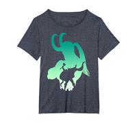 Marvel Loki and Thor Silhouette Brothers T-Shirt, Women's Plus, Heather Blue, 4X