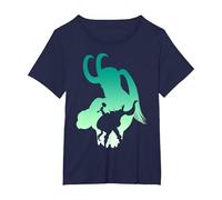 Marvel Loki and Thor Silhouette Brothers T-Shirt, Women's Plus, Navy Blue, 6X