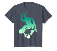 Marvel Loki and Thor Silhouette Brothers T-Shirt, Youth, Heather Blue, Small