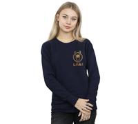 Marvel Loki Horn Logo Faux Pocket Sweatshirt In Navy Navy XXL