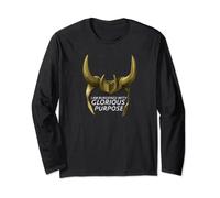 Marvel Loki Horned Helmet Burdened with Glorious Purpose Long Sleeve T-Shirt