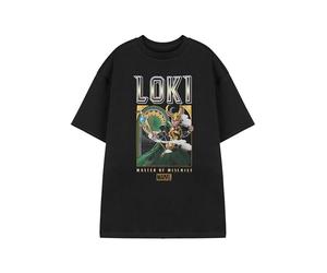 Marvel Loki Men's Black Short Sleeve Graphic Tee | Crew Neck Casual T-Shirt | Loki Master of Mischief Classic Apparel | Television Show Merchandise | Superhero Fan Top