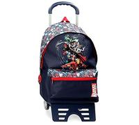 Marvel Los Avengers team backpack with blue trolley, 31 x 42 x 17.5 cm, polyester, 22.79 l