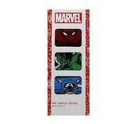 Marvel Comics Men's Ankle Socks in Giftbox, 3 Pack, Hulk Spider-Man Captain America Superheroes Design, Size 6-11