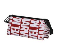 Marvel Marvelmania-ECO Triple Pencil Case, Red, 23 x 11 cm