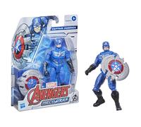 Marvel Mech Strike 15-cm-scale Action Figure Toy Captain America and Battle Accessory, for Children Aged 4 and Up F1664