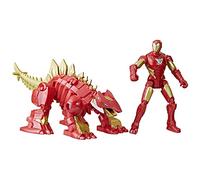 Marvel Mech Strike Mechasaurs, 4-Inch Iron Man with Iron Stomper Mechasaur Action Figures, Super Hero Toys for Kids Ages 4 and Up
