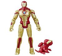 Marvel Mech Strike Mechasaurs Iron Man Action Figure, 4-Inch, with Weapon Accessory, Toys for Kids Ages 4 and Up, Medium