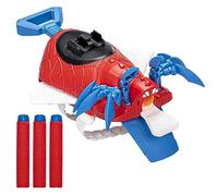 Marvel Mech Strike Mechasaurs Spider-Man Arachno Blaster, NERF Blaster with 3 Darts, Roleplay Super Hero Toys
