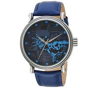 Marvel Men Analog Quartz Watch with Leather-Synthetic Strap WMA000195