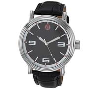 Marvel Men Analog Quartz Watch with Patent Leather Strap WMA000420