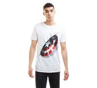 Marvel Men's 3D Shield Cotton T-shirt in White | Size: Small Marvel White S