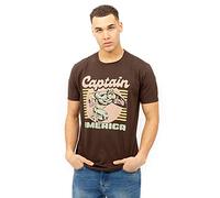 Marvel Men's 70'S Cap T-Shirt, Dark Chocolate, X-Large