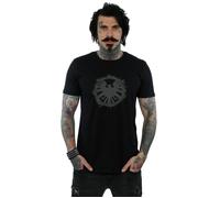 Marvel Men's Agents Of SHIELD Brushed Logo T-Shirt in Black | Size: Small Marvel Black S