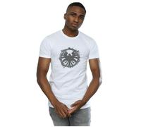 Marvel Men's Agents Of SHIELD Brushed Logo T-Shirt in White | Size: 5XL Marvel White 5XL