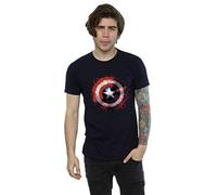 Marvel Men's Avengers Captain America Art Shield T-Shirt Large Deep Navy