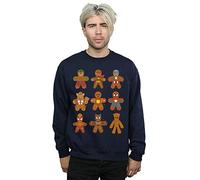 Marvel Men's Avengers Christmas Gingerbread Sweatshirt Navy Blue Medium