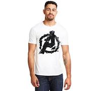 Marvel Men's Avengers Cracked T Shirt, White (White White), L UK