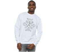 Marvel Men's Avengers Infinity War Distressed Metal Icons Sweatshirt in White | Size: Large Marvel White L