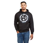 Marvel Men's Avengers Stencil Logo Hoodie in Black | Size: Medium Marvel Black M