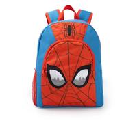 Marvel Spider-Man Boys Red & Blue Backpack | Zip-Up School Bag with Padded Shoulder Straps | Web Pattern & Mask Graphic Design | Front Zip Pocket & Side Mesh Storage Merch