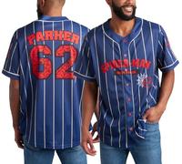 Marvel Mens Baseball Jersey - Avengers Spider Man Venom Hipster Hip Hop Button Up Baseball Jersey Men (Sizes: S-4XL), Navy Stripes Spider-man, Medium