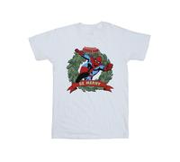 Marvel Men's Be Merry Cotton T-Shirt in White | Size: 4XL Marvel White 4XL