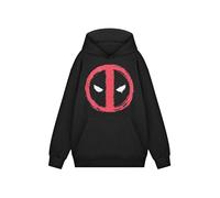 Marvel Mens Black Hoodie | Official Comics Character Logo Hooded Sweatshirt | Superhero Graphic Pullover for Men | Avengers Fan Apparel Gift