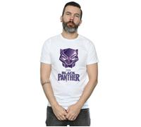 Marvel Men's Black Panther Mask Logo T-Shirt in White | Size: 3XL Marvel White 3XL