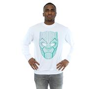 Marvel Men's Black Panther Tribal Mask Sweatshirt White Medium
