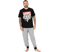 Marvel Mens Black Short Sleeve Long Leg Pyjama Set - Small