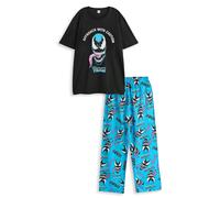 Marvel Mens Black Venom Short Sleeve Long Leg Pyjama Set - Small