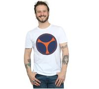 Marvel Men's Black Widow Movie Taskmaster Distressed Shield T-Shirt in White | Size: 5XL Marvel White 5XL