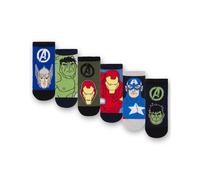 Marvel Avengers Boys Socks - Pack of 6 | Kids Superhero Multicoloured Athletic Character Socks | Hulk Captain America Iron Man Thor Graphic Footwear | Comfortable Childrens Sock Set Merchandise Gift