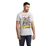 Marvel Men's Call Out T Shirt, Grey (Sport Grey Spo), XXL UK