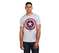 Marvel Men's Captain America Comic Shield T-Shirt, Sports Grey, XXL