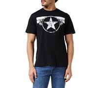Marvel Men's Captain America Cap Logo T-Shirt, Black, Large